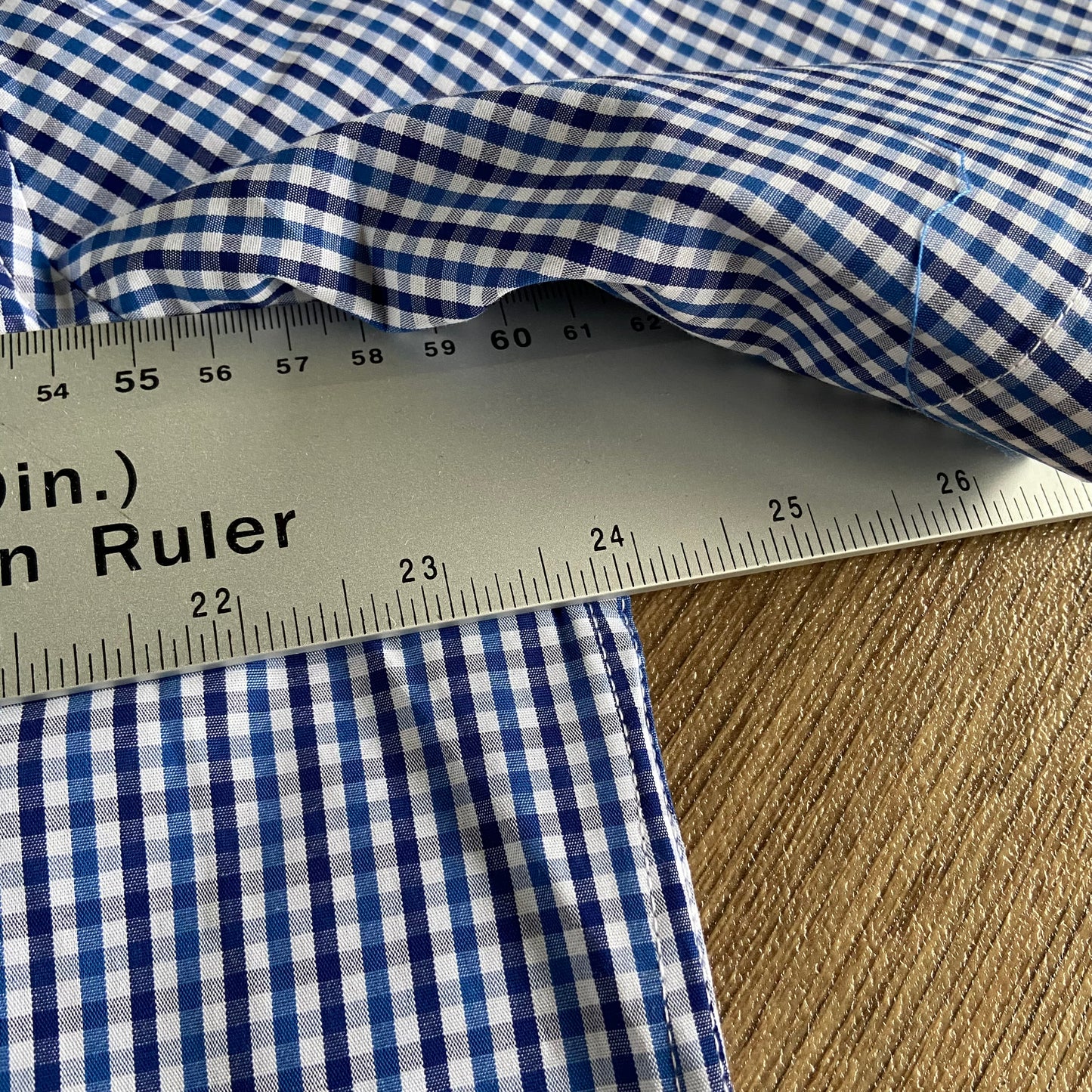 Stingray Reimagined “Stan” Short Sleeve Shirt, Size XL Blue Gingham Check