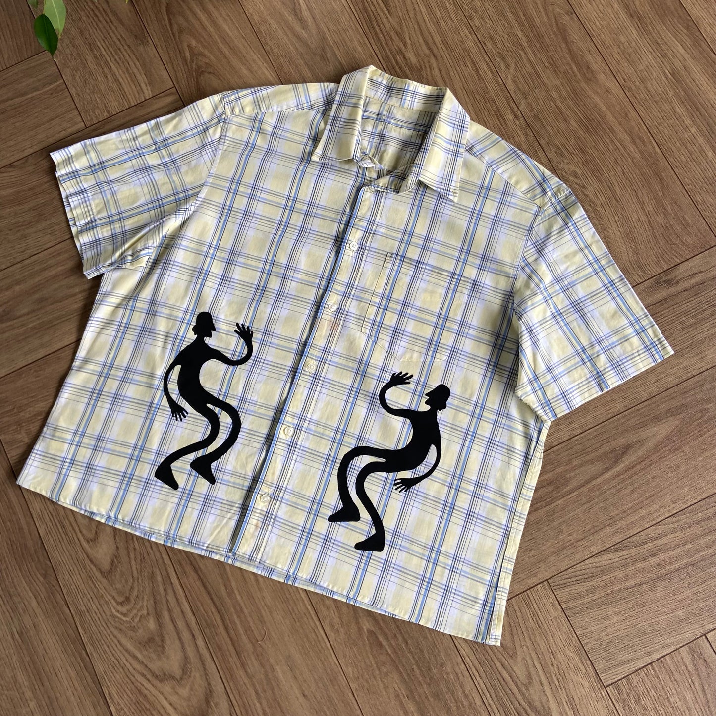 Stingray Reimagined “Stan” Short Sleeve Shirt, Size XL Yellow Check