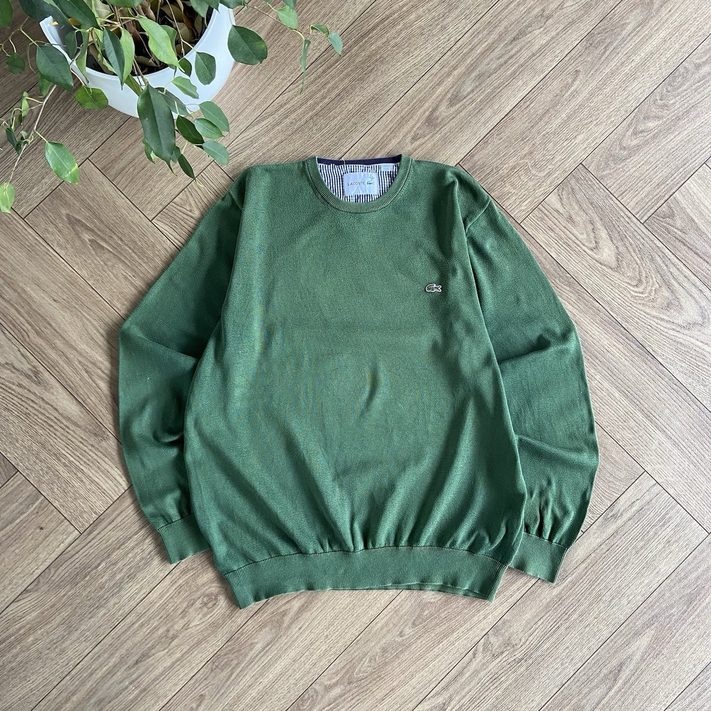 Vintage Lacoste Chunky Knit Jumper Size XXL Y2K Green Pullover