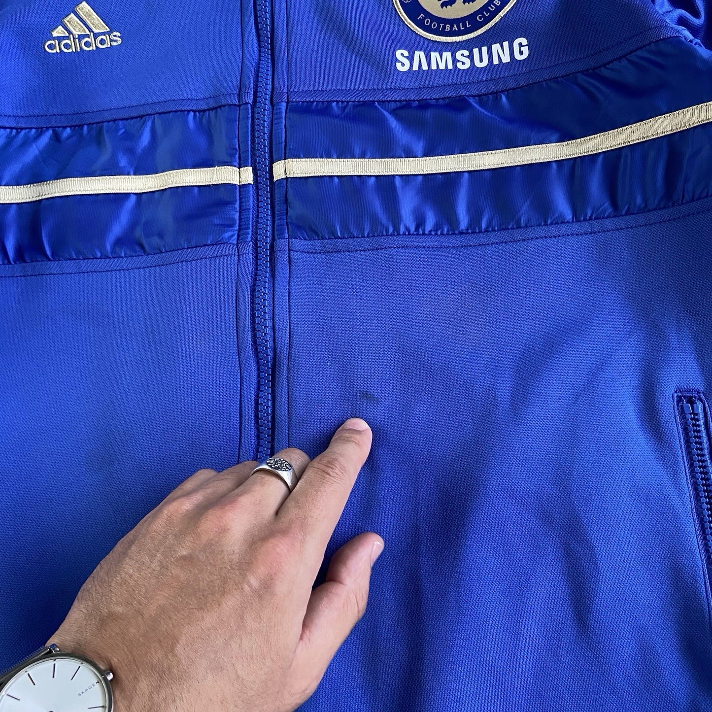 Chelsea Track Jacket 2012/13 Size M Full Zip Blue Training Track Top Adidas