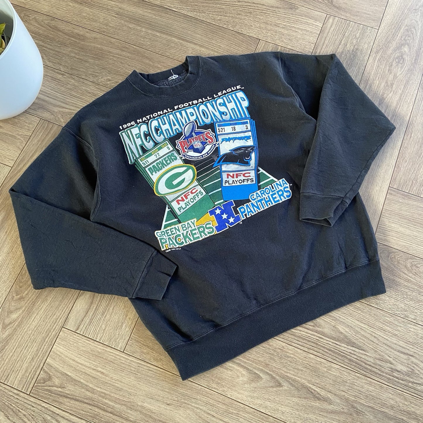Vintage Green Bay Packers Sweatshirt 90s Size L Black Heavyweight NFL