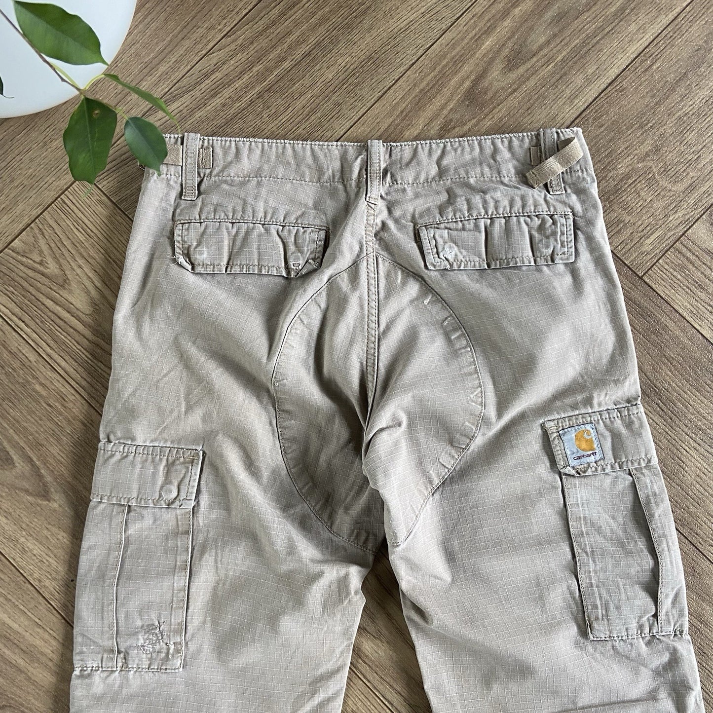 Vintage Carhartt Aviation Cargo Trousers W30 L32 Y2K Beige Ripstop Workgear