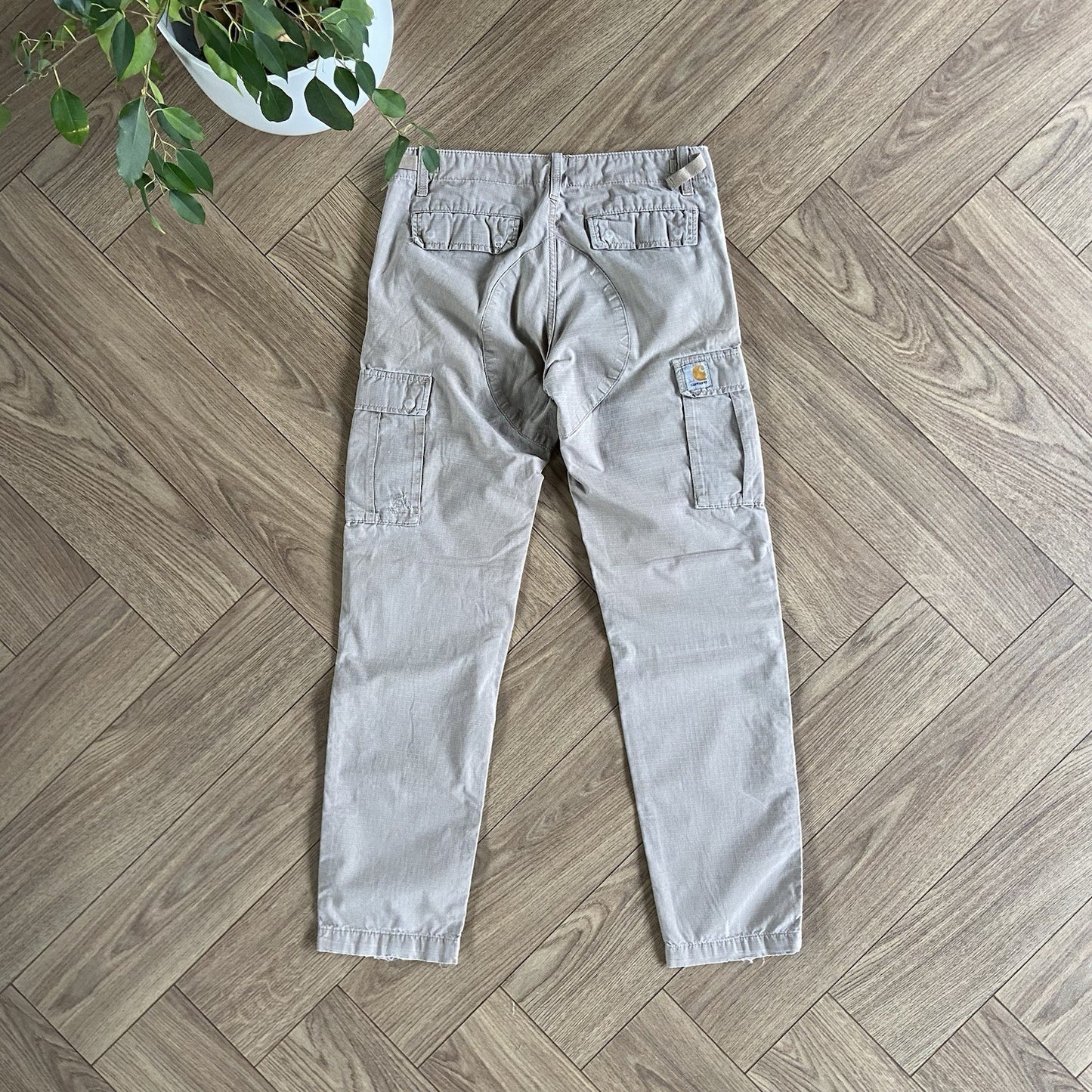 Vintage Carhartt Aviation Cargo Trousers W30 L32 Y2K Beige Ripstop Workgear