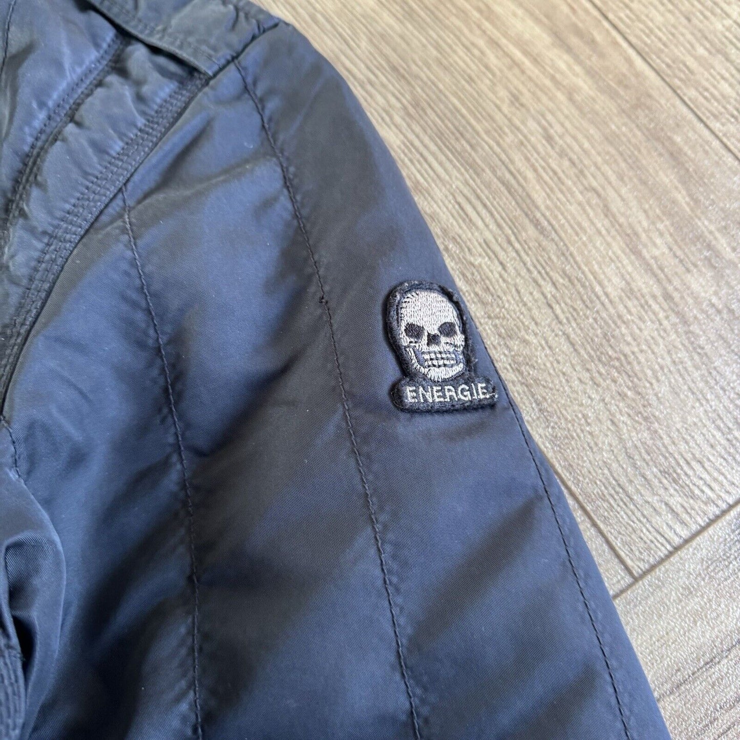 Vintage Energie Bomber Biker Jacket Size M Y2K Black