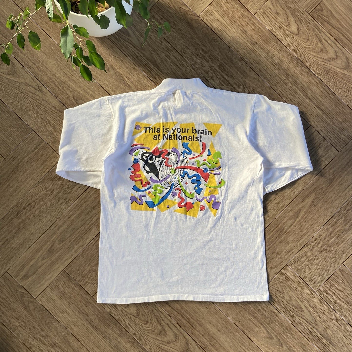 Vintage Cheerleading T Shirt Size XL 90s White Graphic Print Long Sleeve