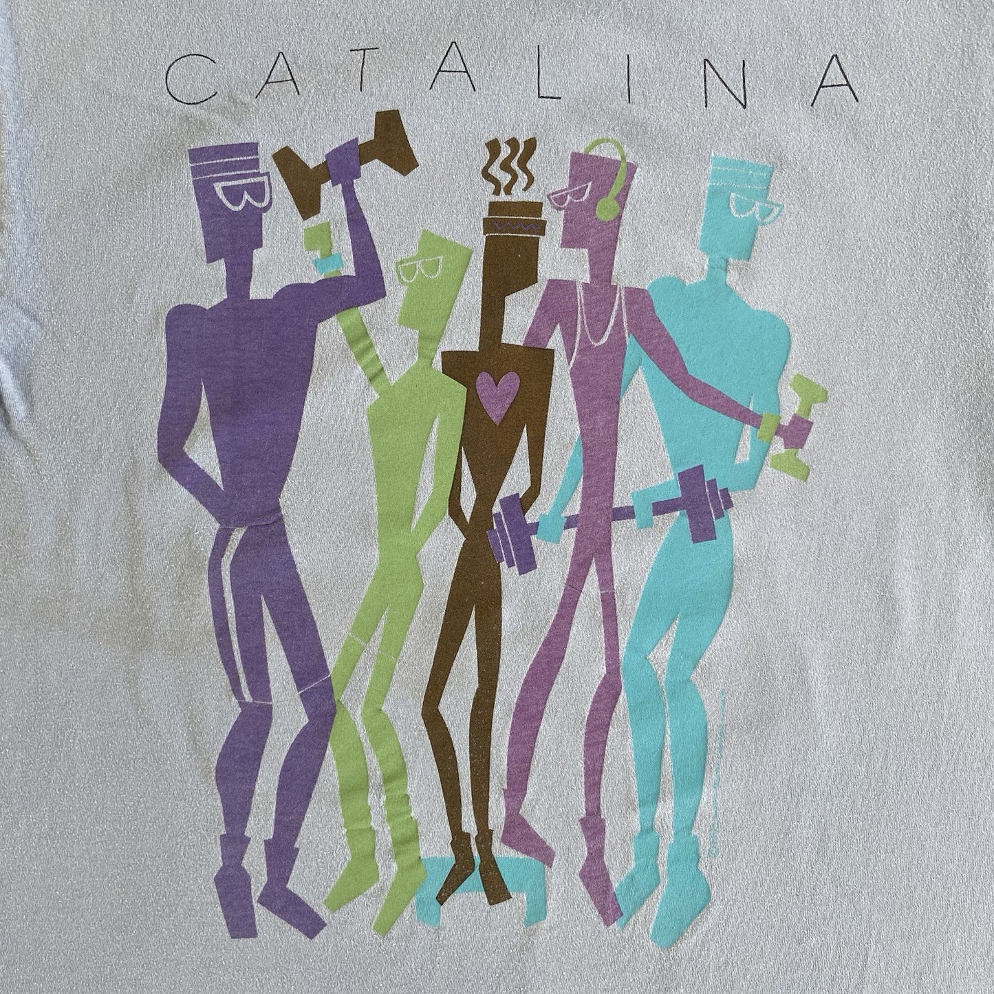 Vintage Catalina Souvenir T Shirt Size XL 90s Blue Graphic Print