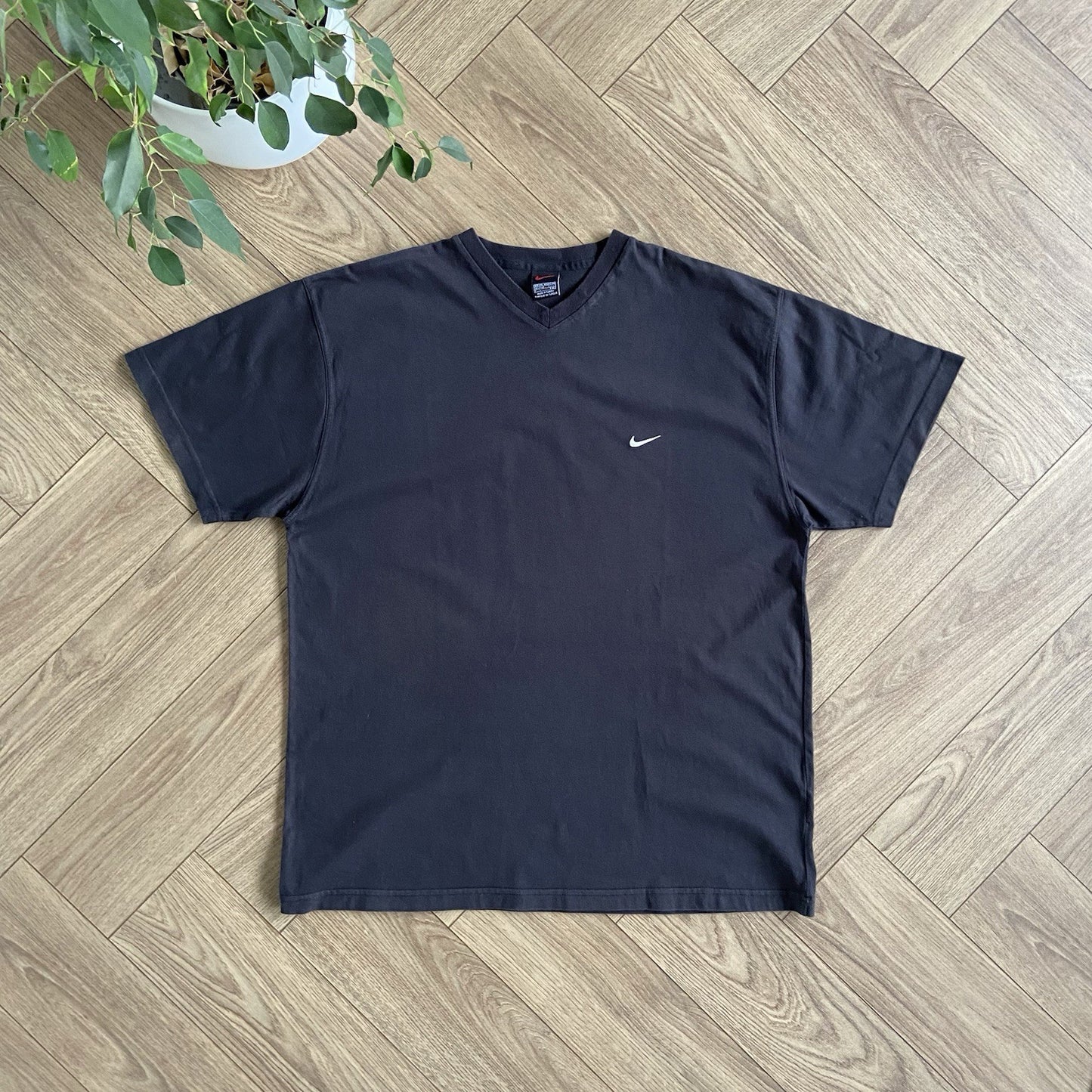 Vintage Black Nike T Shirt 90s Size XXL Embroidered Swoosh