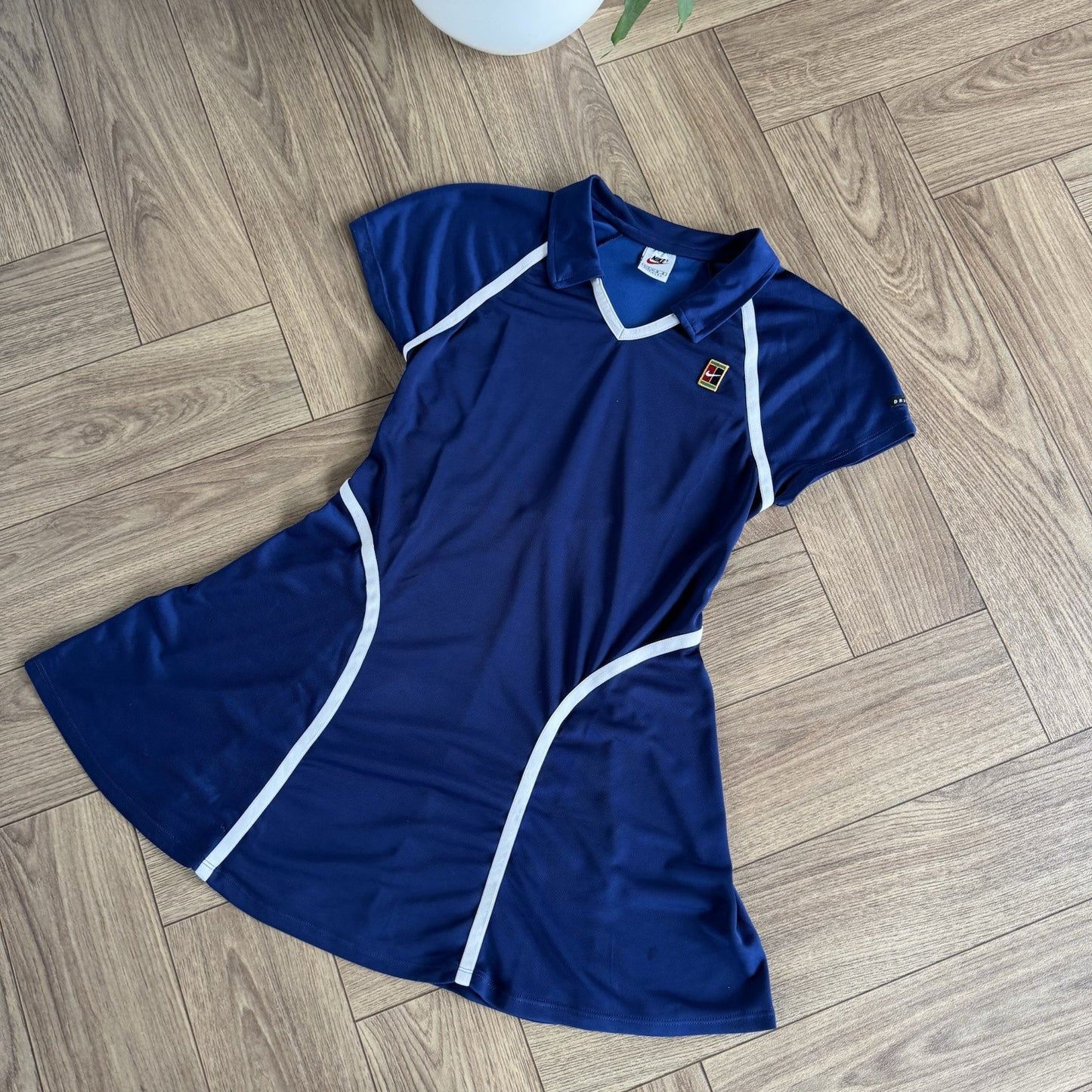 Vintage Nike Challenge Court Dress 90s Womens Size L Tennis Navy Rare