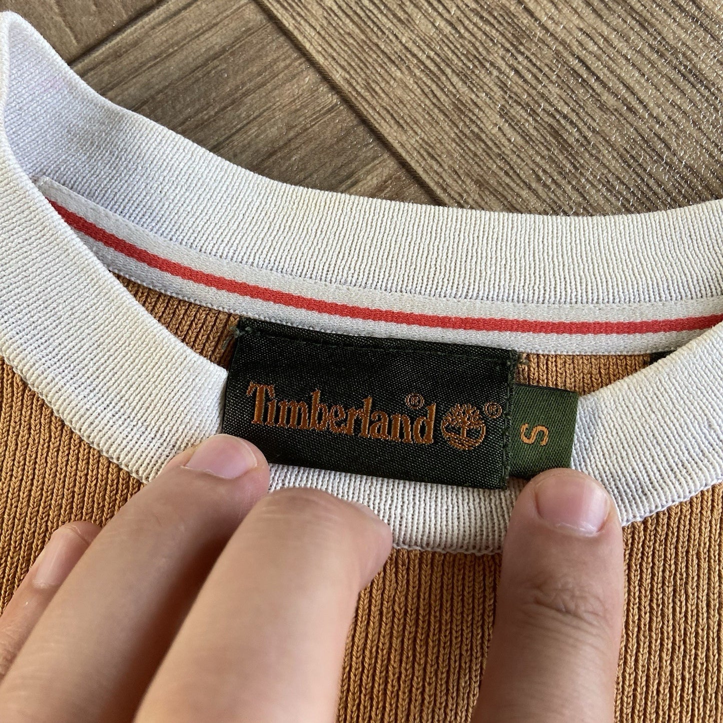 Vintage Timberland Weathergear Sweatshirt 90s Size S Beige Cream