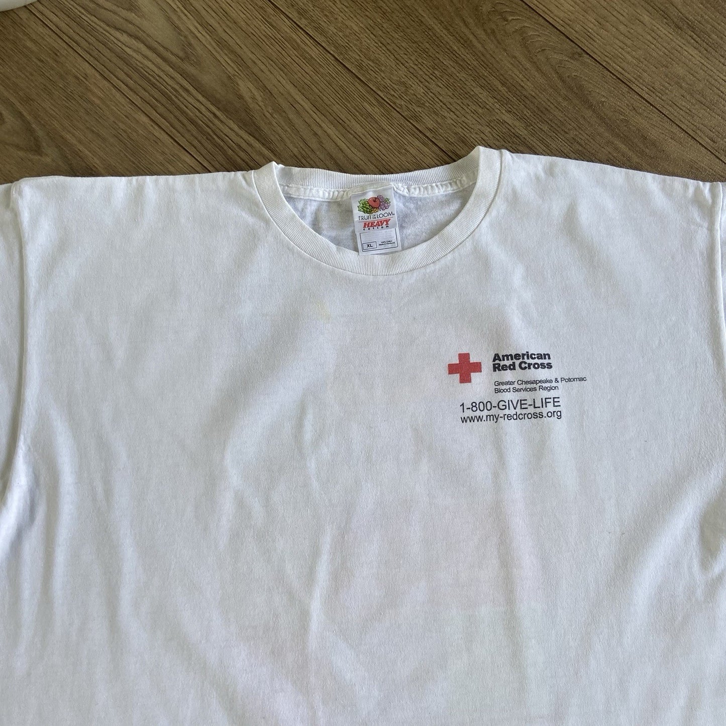 Vintage Red Cross T Shirt 90s Size XL White Graphic Print