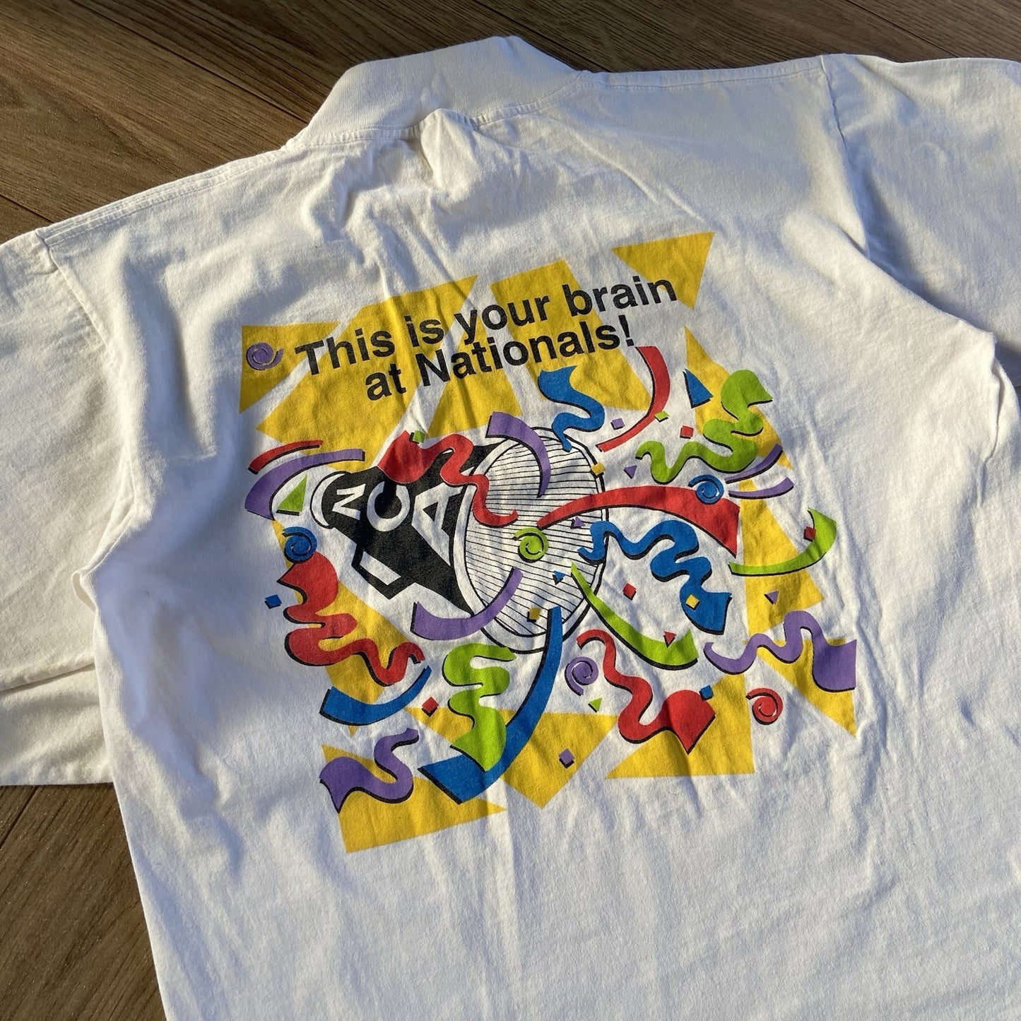 Vintage Cheerleading T Shirt Size XL 90s White Graphic Print Long Sleeve