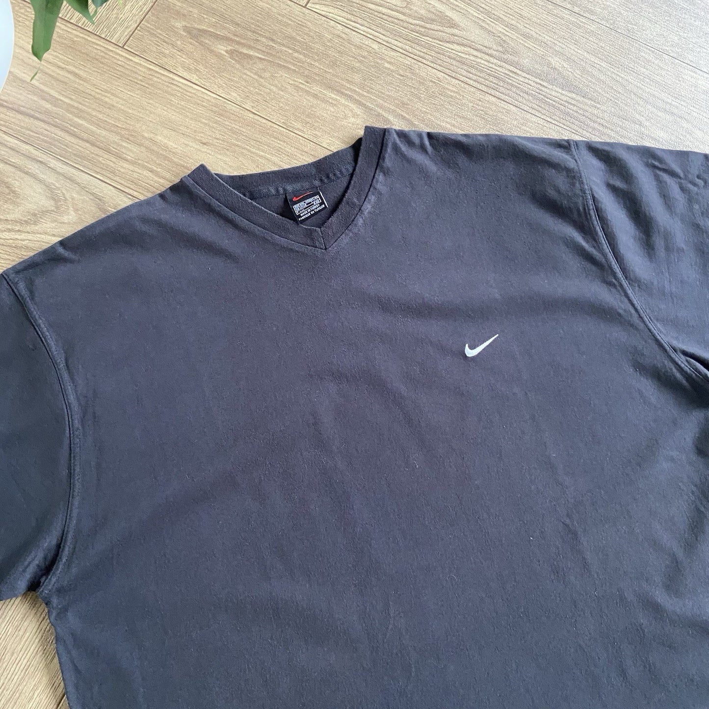 Vintage Black Nike T Shirt 90s Size XXL Embroidered Swoosh
