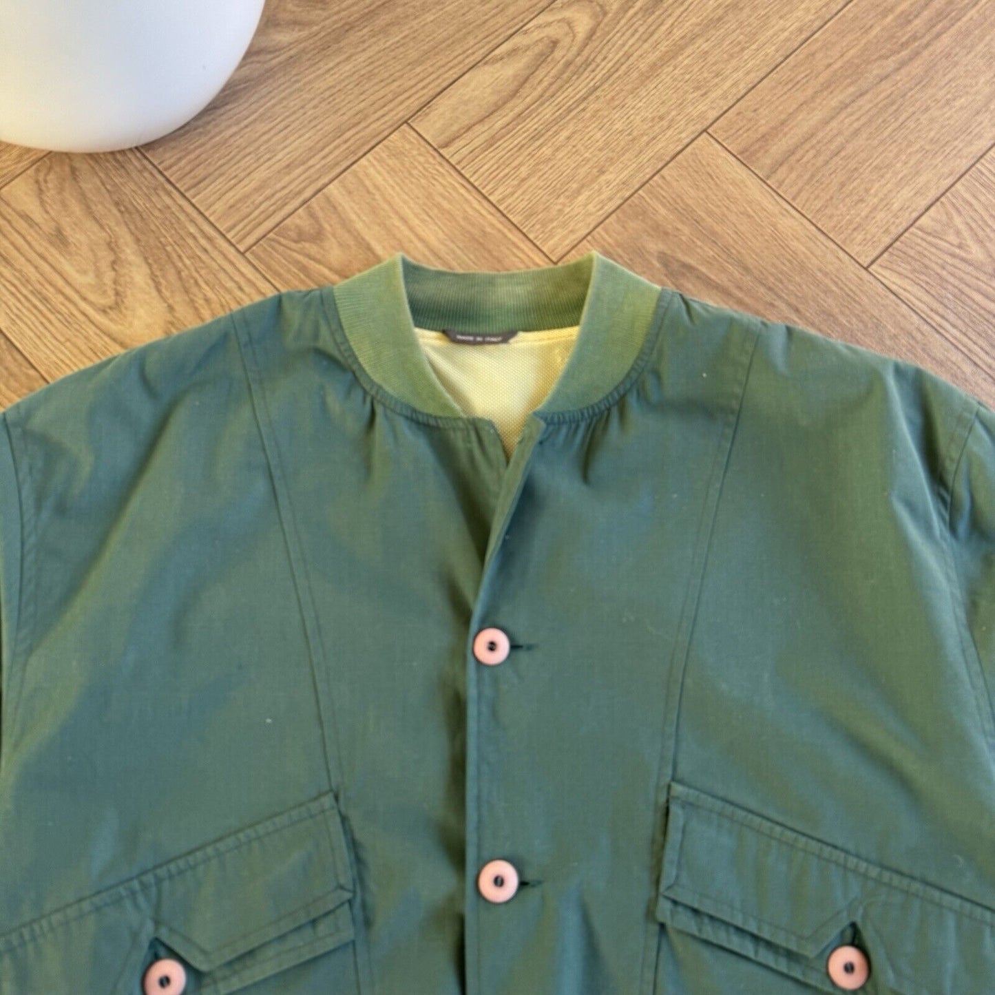 Vintage Green Bomber Harrington Jacket 80s Size L Italian