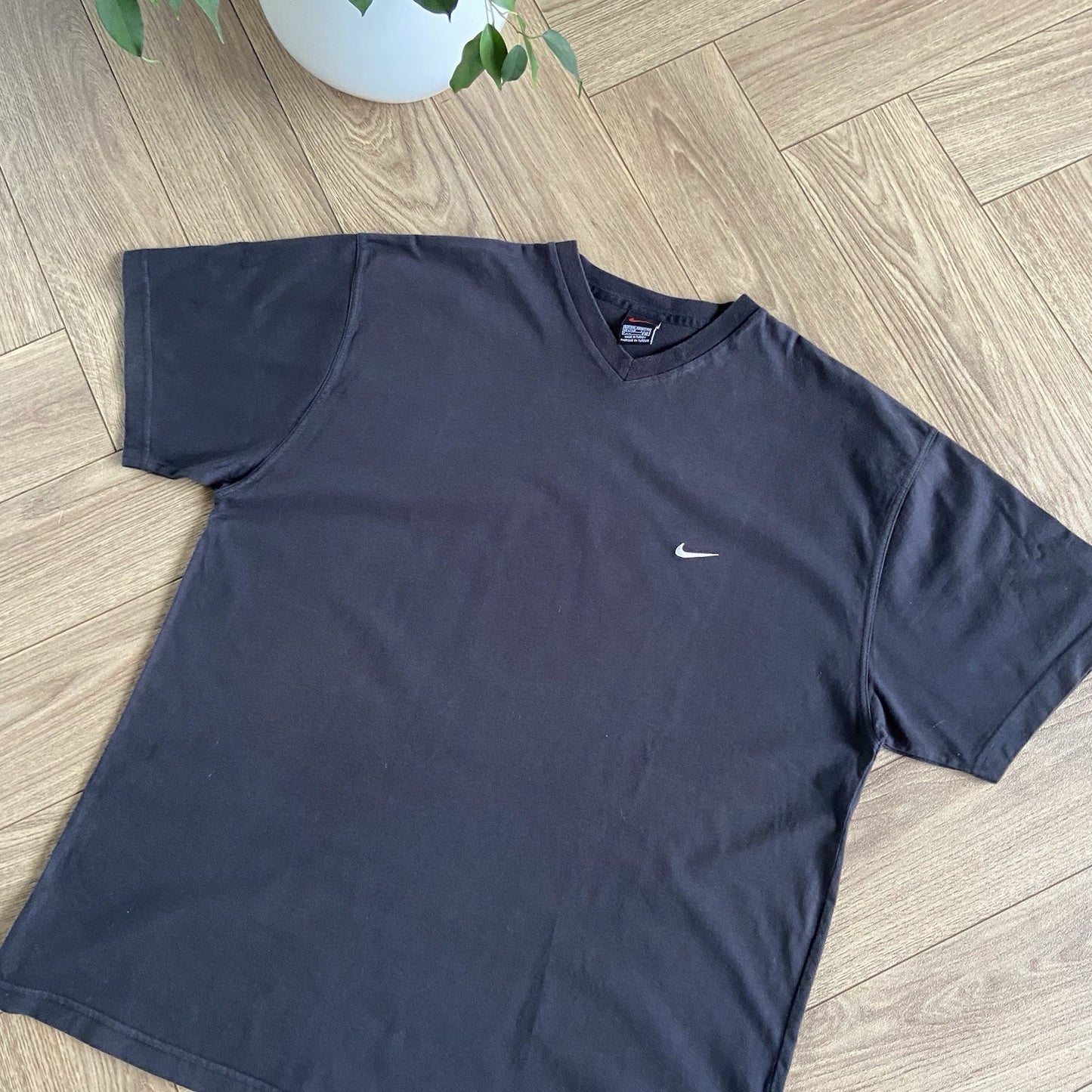 Vintage Black Nike T Shirt 90s Size XXL Embroidered Swoosh