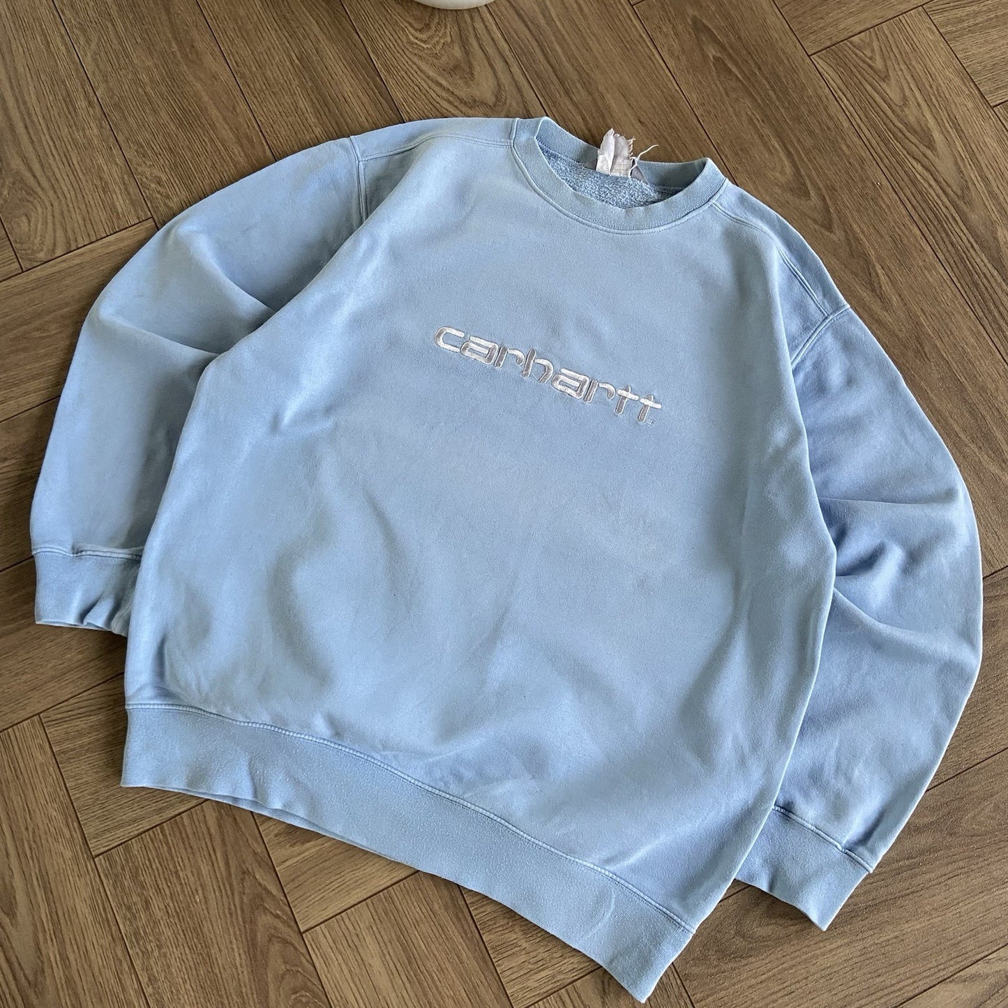 Vintage Carhartt Sweatshirt Size XL Y2K Baby Blue Embroidered