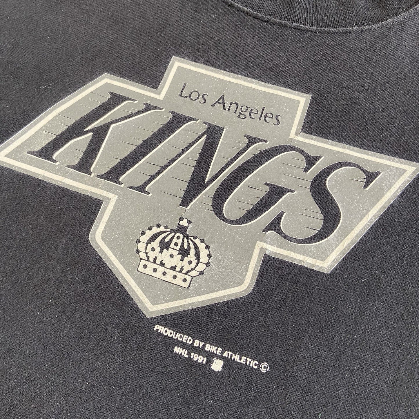 Vintage LA Kings T Shirt 90s Size XL Black Graphic Print Ice Hockey