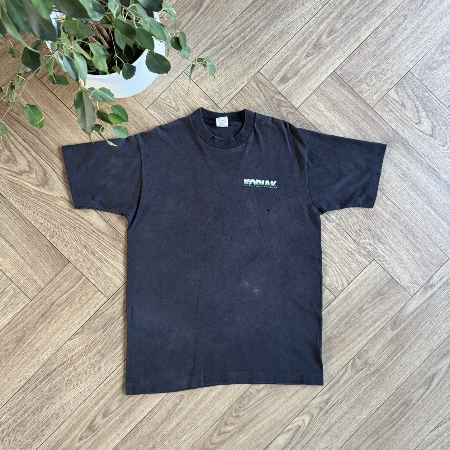 Vintage Kodiak Tobacco T Shirt Size M 90s Black Graphic Print
