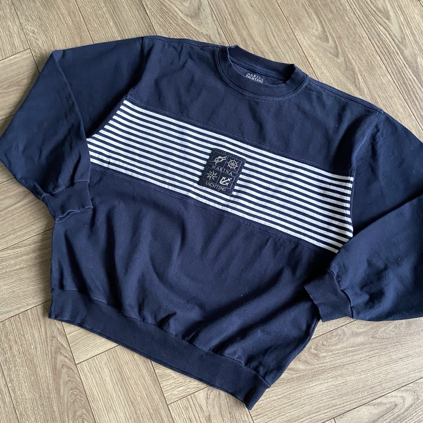 Vintage Marina Yachting Sweatshirt 90s Size XL Navy Heavyweight Pullover