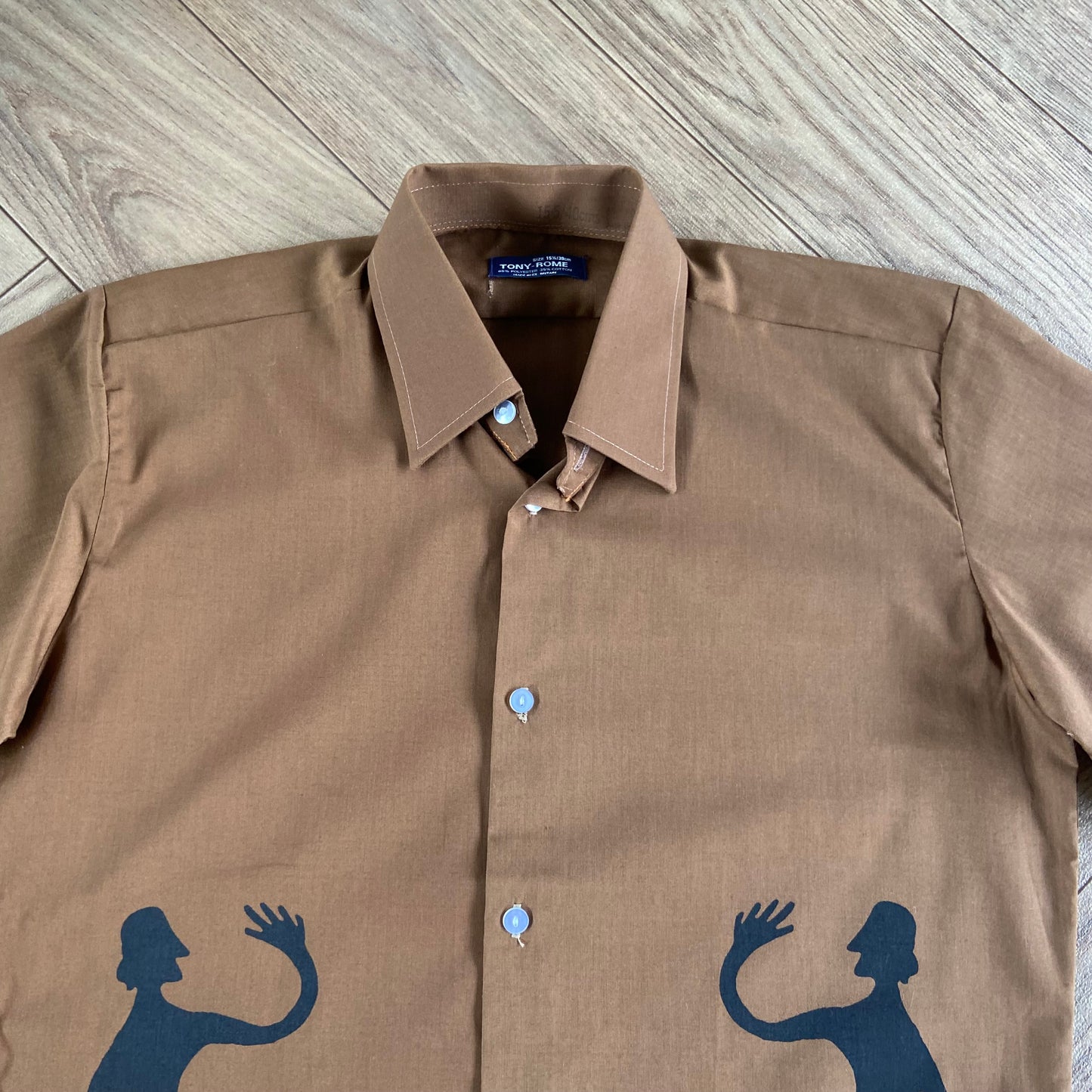Stingray Reimagined “Stan” Short Sleeve Shirt, Size S Brown