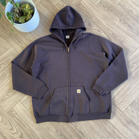 Vintage Carhartt Hoodie Black Y2K Size XXL Heavyweight Full Zip
