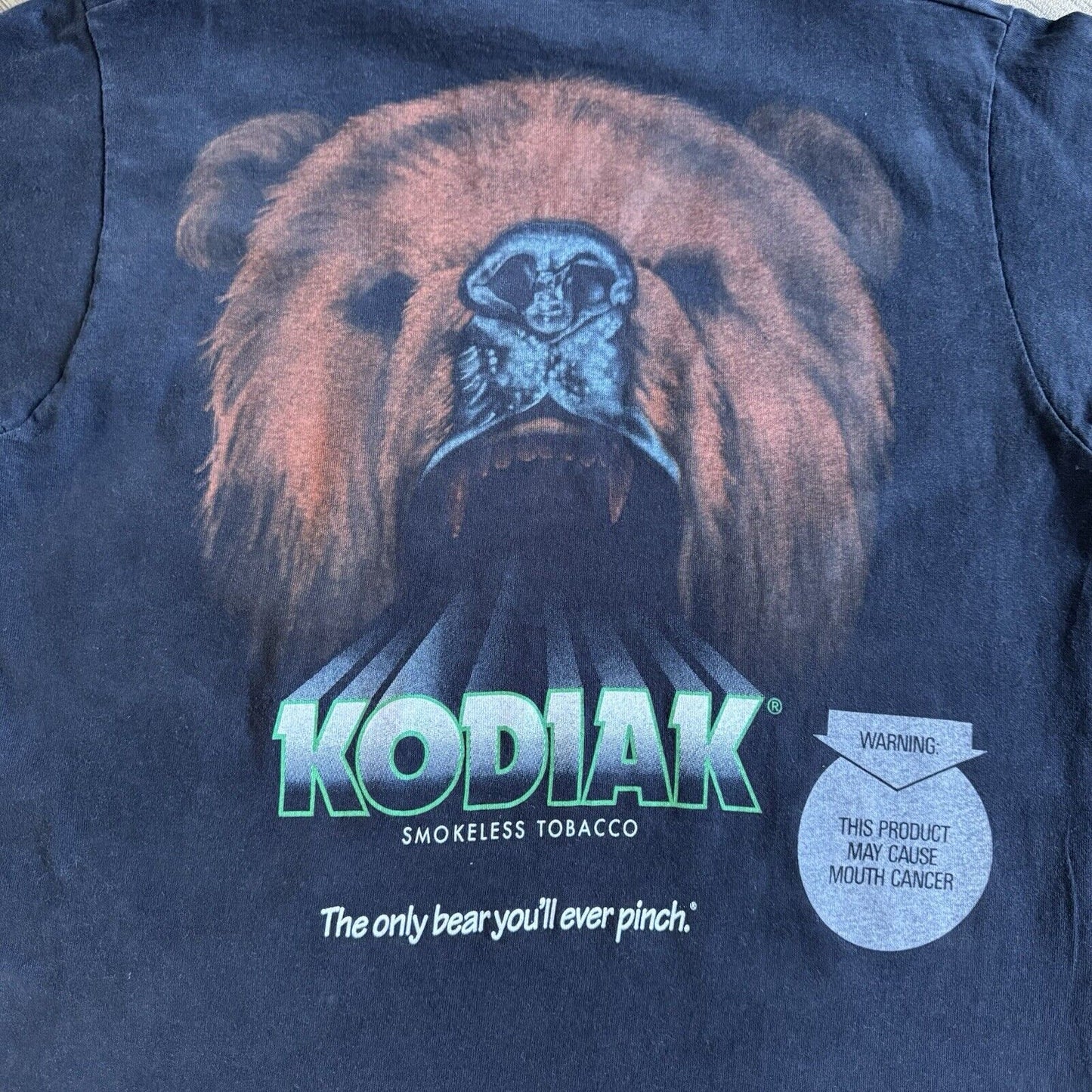 Vintage Kodiak Tobacco T Shirt Size M 90s Black Graphic Print