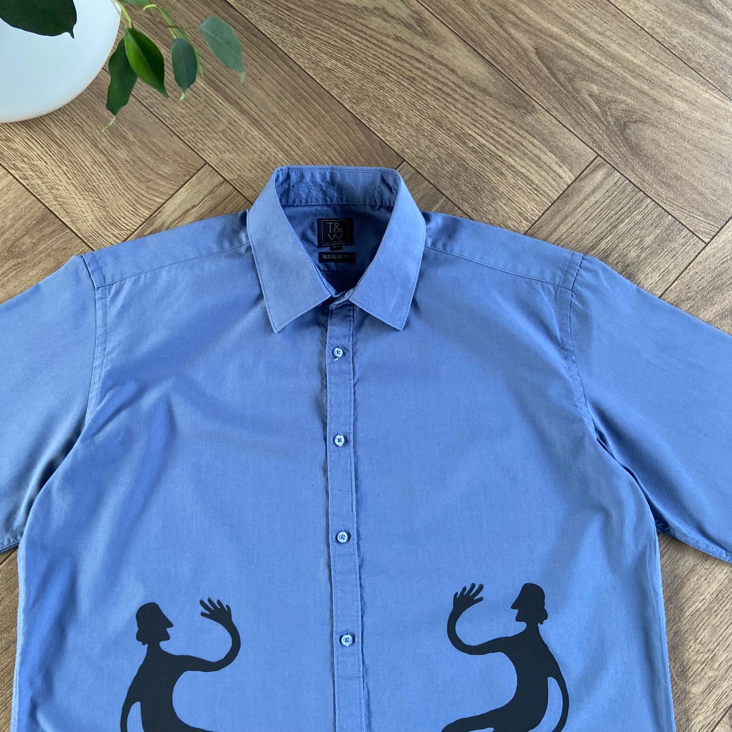 Stingray Reimagined “Stan” Short Sleeve Shirt, Size M Blue