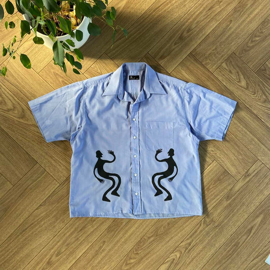 Stingray Reimagined “Stan” Short Sleeve Shirt, Size M Blue