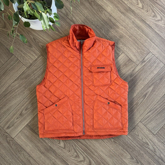 Vintage Invicta Quilted Hunting Vest Size XL Y2K Orange Italian