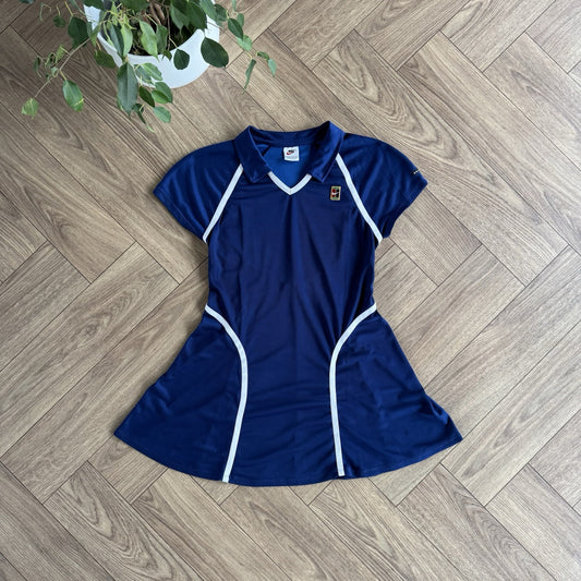 Vintage Nike Challenge Court Dress 90s Womens Size L Tennis Navy Rare