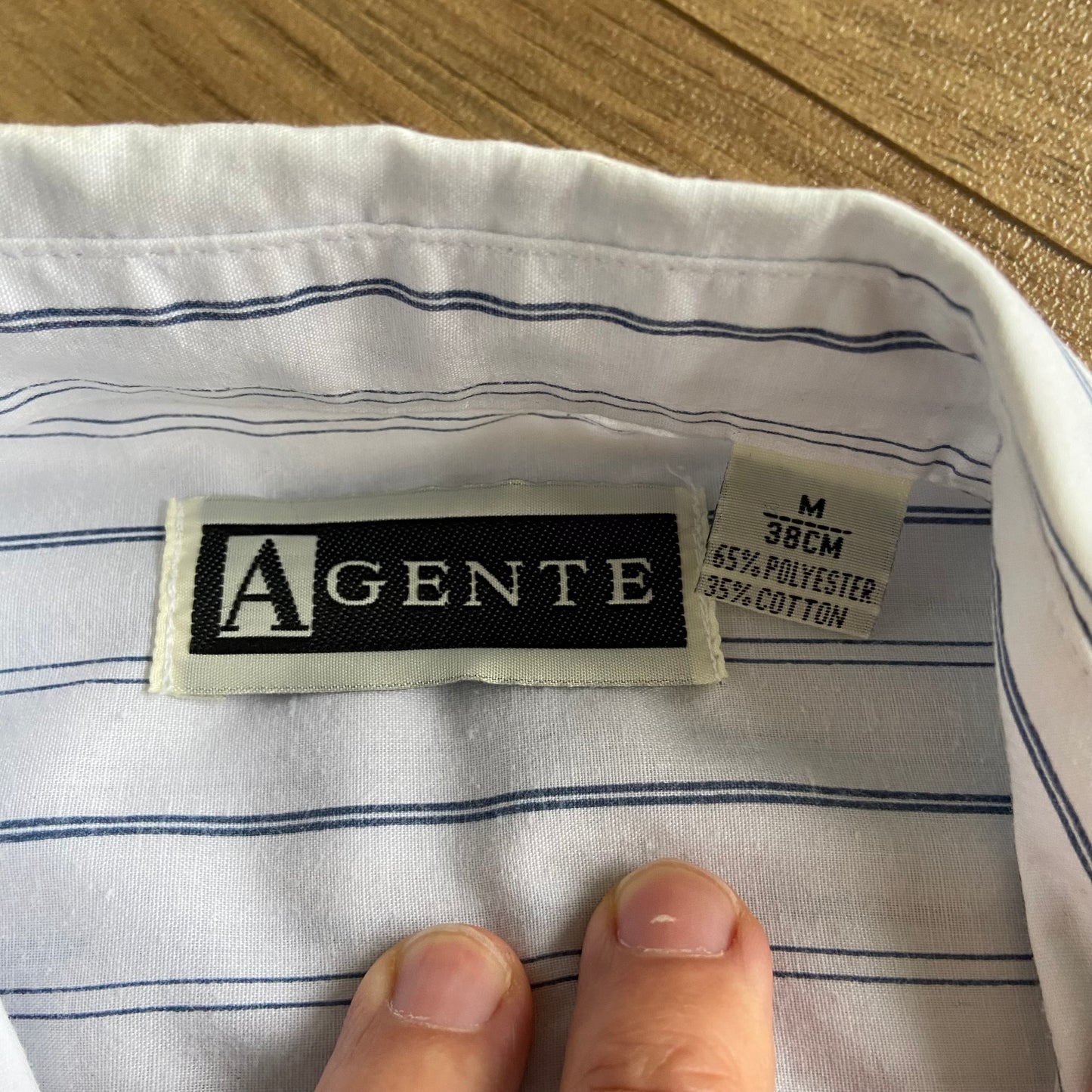 Stingray Reimagined “Stan” Short Sleeve Shirt, Size M White Blue Stripes