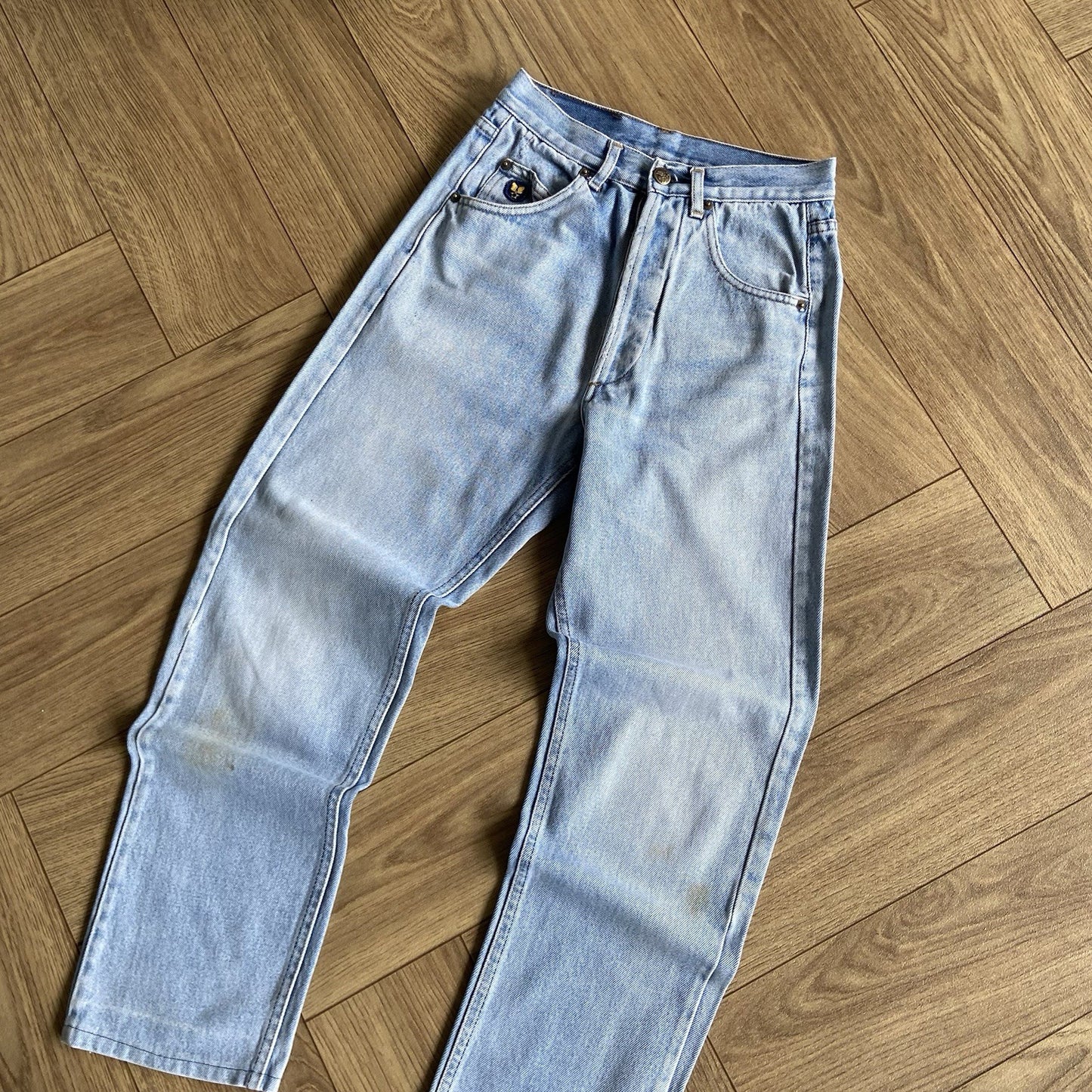 Vintage Avirex Blue Jeans 80s W25 L27.5 Stonewashed Straight Leg High Waist