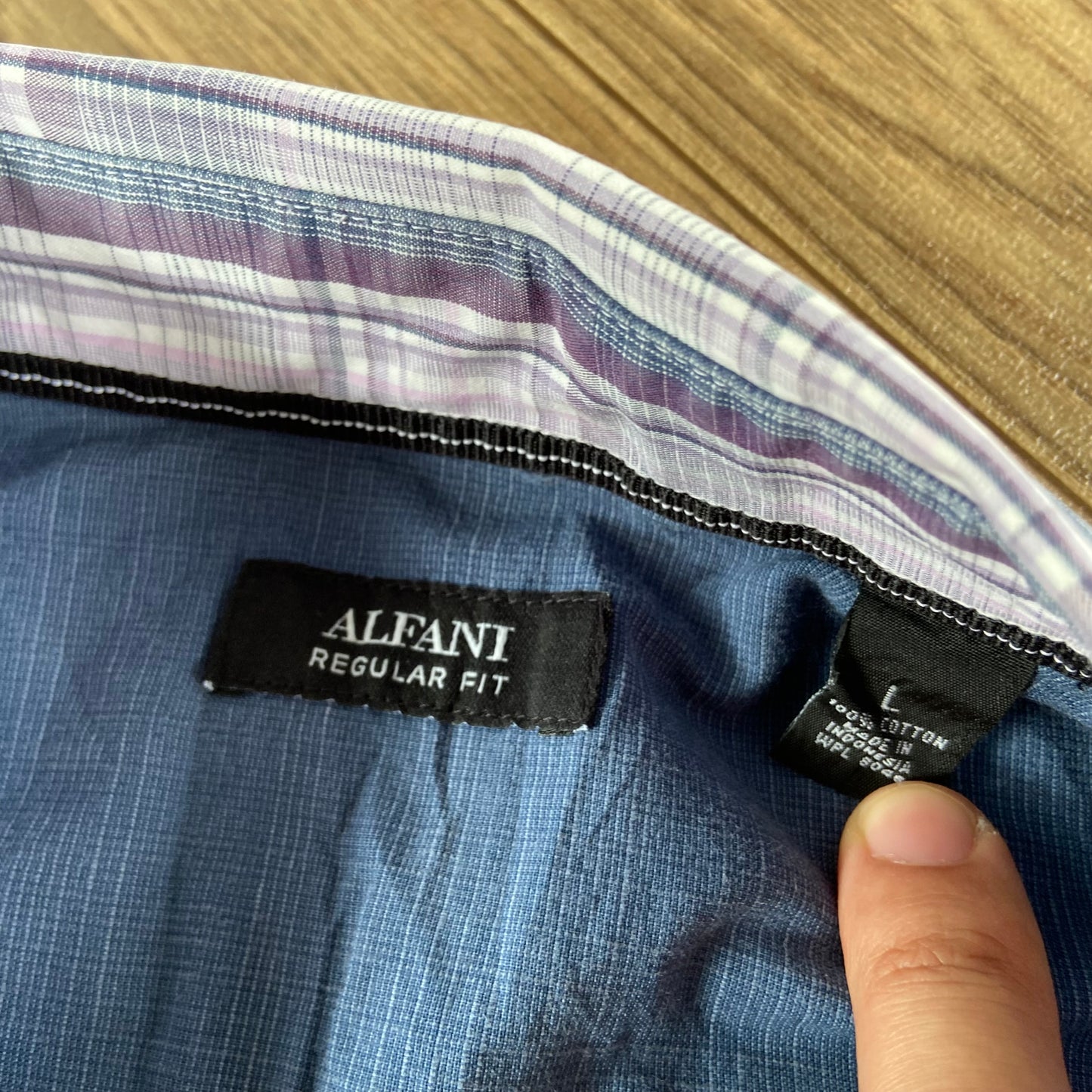 Stingray Reimagined “Stan” Short Sleeve Shirt, Size L White Blue Check