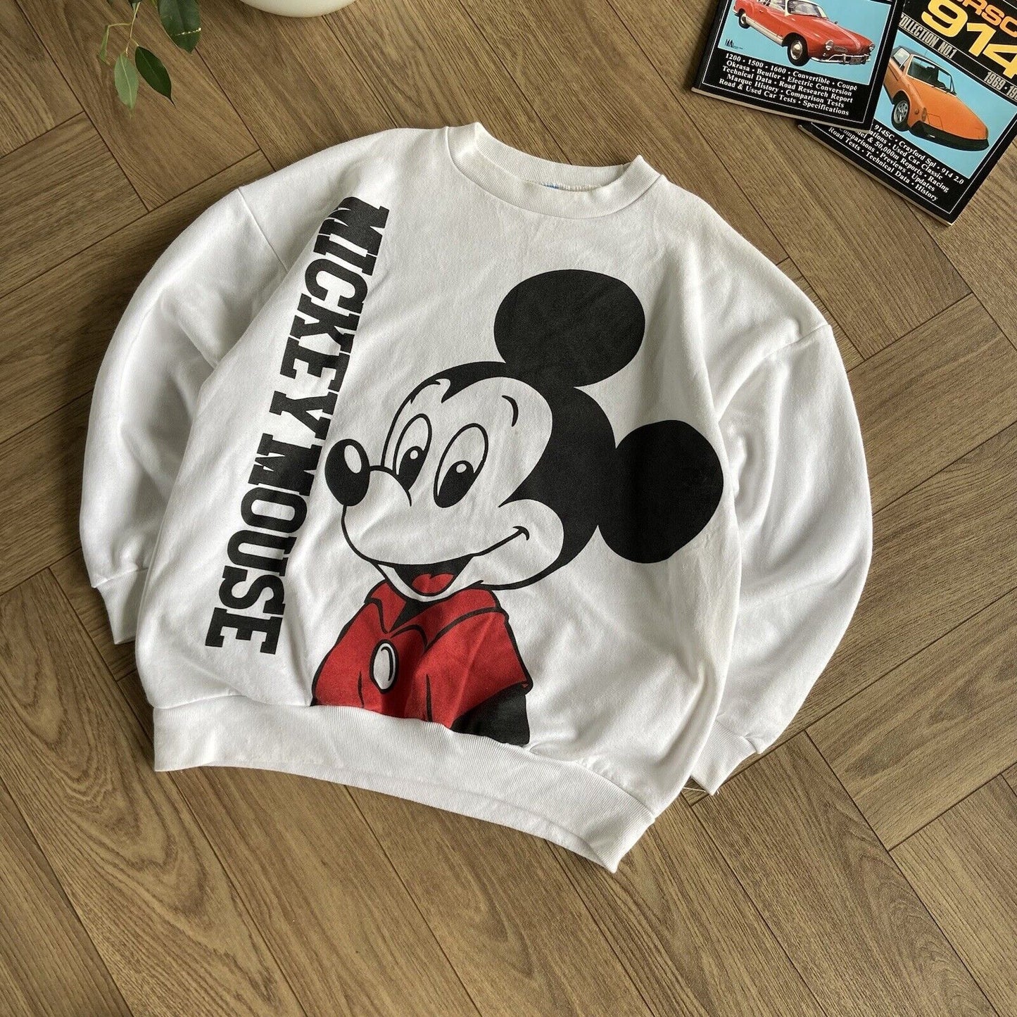 Vintage Mickey Mouse Disney Sweatshirt 90s Size XL White Stingray Vintage