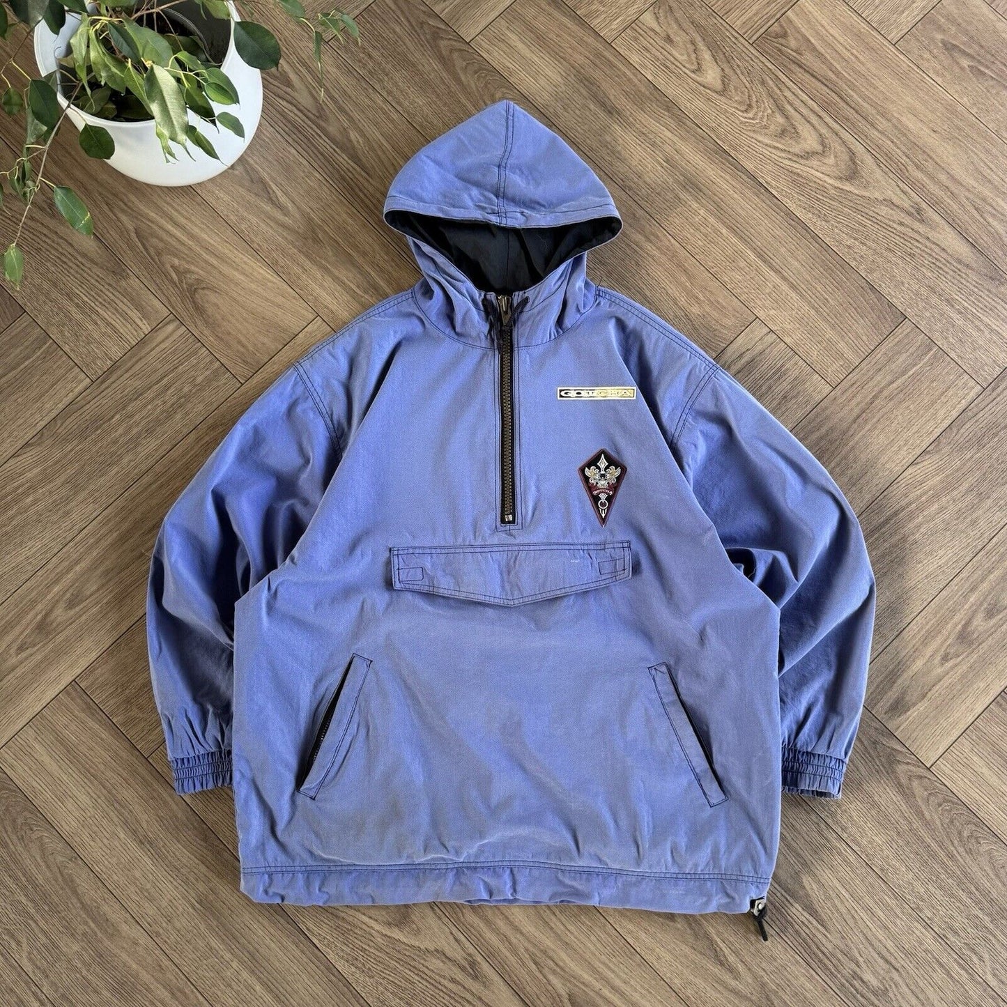 Vintage Gotcha Pullover Jacket Size L 90s Blue Skate Surf Smock