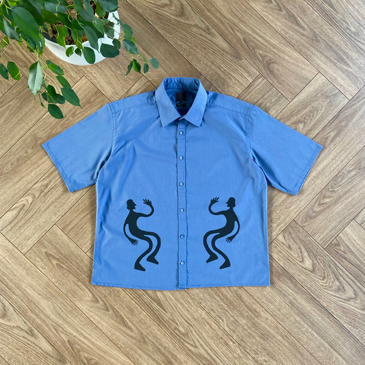 Stingray Reimagined “Stan” Short Sleeve Shirt, Size M Blue
