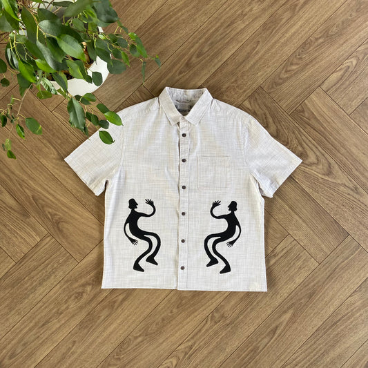 Stingray Reimagined “Stan” Short Sleeve Shirt, Size M Beige Check