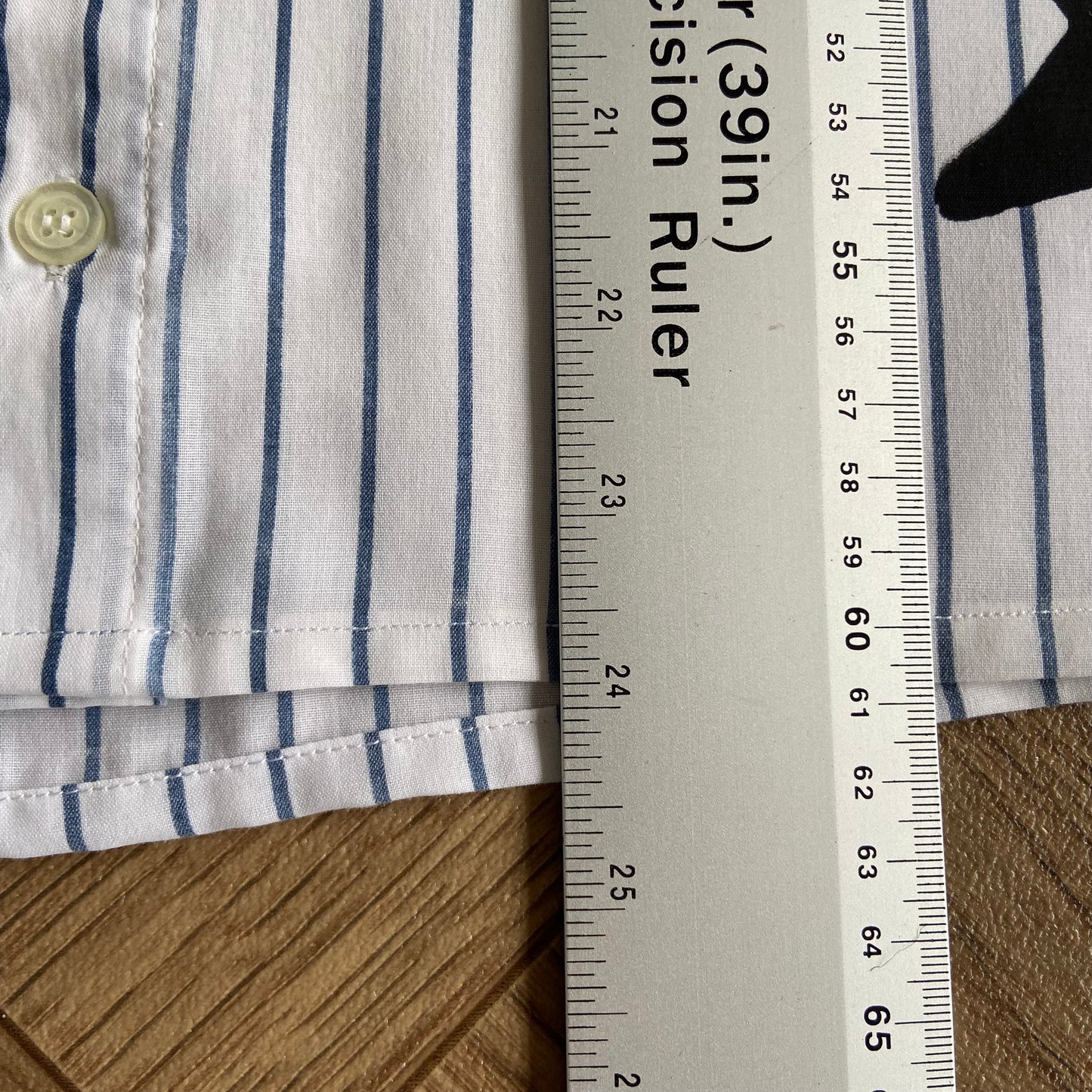 Stingray Reimagined “Stan” Short Sleeve Shirt, Size S White Blue Stripes