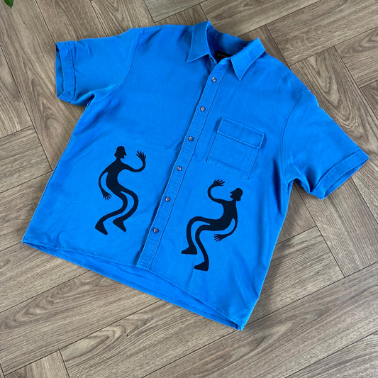Stingray Reimagined “Stan” Short Sleeve Shirt, Size L Blue