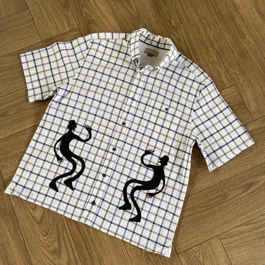 Stingray Reimagined “Stan” Short Sleeve Shirt, Size M White Check