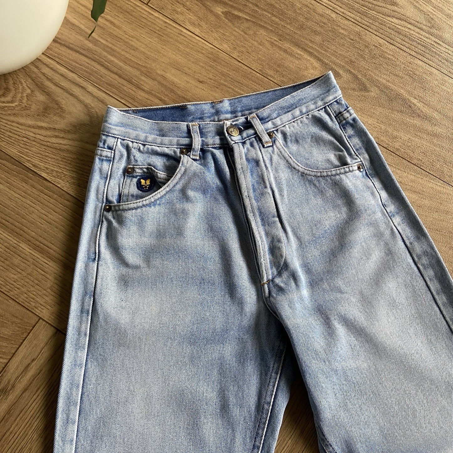 Vintage Avirex Blue Jeans 80s W25 L27.5 Stonewashed Straight Leg High Waist