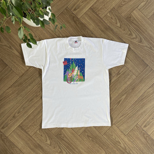 Vintage The Christmas Book T Shirt Size XL 90s White Graphic Print