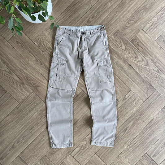 Vintage Carhartt Aviation Cargo Trousers W30 L32 Y2K Beige Ripstop Workgear