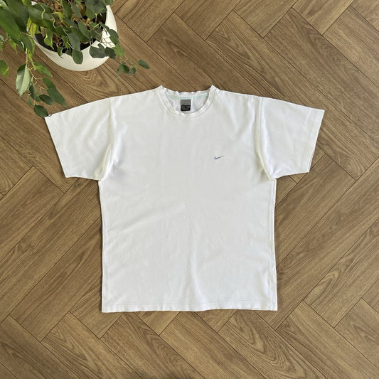Vintage White Nike T Shirt Y2K Size XL Embroidered Heavy Cotton