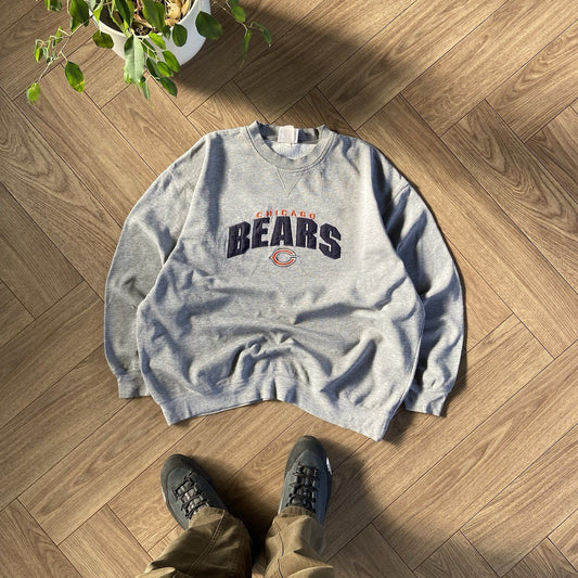 Vintage Chicago Bears NFL Sweatshirt Size XXL 90s Grey Embroidered